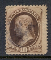 USA 1870-71 Sc#150 10c Jefferson, Large Banknote, Hard Paper FU - Sonstige & Ohne Zuordnung