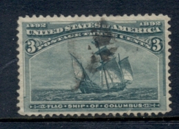 USA 1893 Sc#232 Columbian Expo, 3c Flagship Of Columbus FU - Other & Unclassified