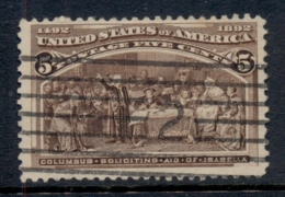 USA 1893 Sc#234 Columbian Expo, 5c Columbus Soliciting Aid From Isabella FU - Autres & Non Classés