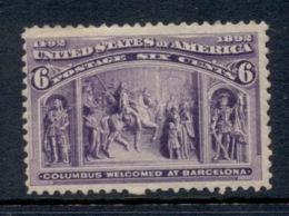 USA 1893 Sc#235 Columbian Expo, 6c Columbus Welcomed At Barcelona MH - Autres & Non Classés