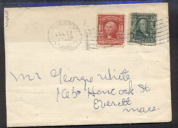 USA 1905 2c, 1c Cover To Mass - Andere & Zonder Classificatie