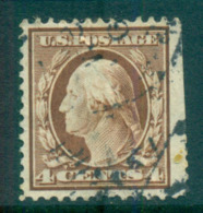 USA 1908-09 Sc#334 4c Orange Brown Washington Perf 12 Wmk D/L FU Lot68879 - Altri & Non Classificati