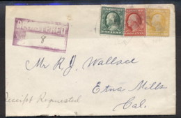 USA 1911 Washington-Franklin Registered Cover To California - Otros & Sin Clasificación