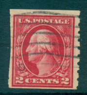 USA 1912 Sc#413 2c Camine Washington Perf 8.5 Vert Wmk S/L FU Lot69344 - Autres & Non Classés