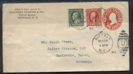 USA 1912 Uprated 1c, 2c Washington CC Cover To Germany - Autres & Non Classés