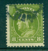 USA 1912-14 Sc#414 8c Pale Olive Green Franklin Perf 12 Wmk S/L FU Lot68963 - Other & Unclassified