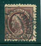 USA 1912-14 Sc#417 12c Claret Brown Franklin Perf 12 Wmk S/L FU Lot68974 - Other & Unclassified