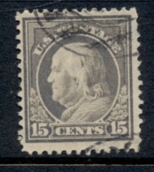 USA 1912-14 Sc#418 15c Grey Franklin Perf 12 Wmk S/L FU - Other & Unclassified