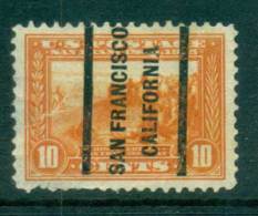 USA 1913 Sc#400A 10c Panama-Pacific Exposition Orange Perf 12 San Francisco Precancel FU Lot67303 - Andere & Zonder Classificatie