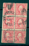 USA 1913-15 Sc#425 2c Rose Red Washington Perf 10 Wmk S/L Booklet Pane FU Lot69001 - Other & Unclassified