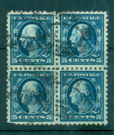 USA 1913-15 Sc#428 5c Blue Washington Perf 10 Wmk S/L Blk 4 FU Lot68822 - Autres & Non Classés