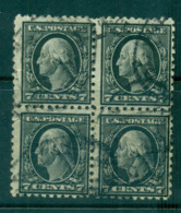 USA 1913-15 Sc#430 7c Black Washington Perf 10 Wmk S/L Blk 4 (crinkles) FU Lot69021 - Autres & Non Classés