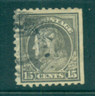 USA 1913-15 Sc#437 15c Grey Franklin Perf 10 Wmk S/L FU Lot69034 - Other & Unclassified