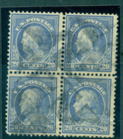 USA 1913-15 Sc#438 20c Ultramarine Franklin Perf 10 Wmk S/L Blk 4 (creases)FU Lot69040 - Other & Unclassified