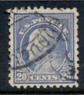 USA 1913-15 Sc#438 20c Ultramarine Franklin Perf 10 Wmk S/L FU - Other & Unclassified