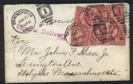 USA 1916 Washington 6x2c Special Delivert, Missing Backflap, Cover To Massachusetts - Autres & Non Classés