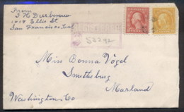 USA 1916 Washington-Franklin Registered Cover To Maryland - Other & Unclassified