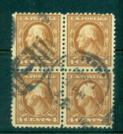 USA 1916-17 Sc#465 4c Orange Brown Washington Perf 10 No Wmk Blk 4 FU Lot69061 - Autres & Non Classés