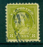 USA 1916-17 Sc#470 8c Olive Green Franklin Perf 10 No Wmk FU Lot69075 - Autres & Non Classés