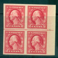 USA 1916-17 Sc#482 2c Carmine Washington IMPERF No Wmk Line Blk 4 RHS MLH Lot69369 - Altri & Non Classificati