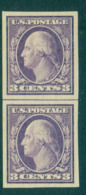 USA 1916-17 Sc#484 3c Violet Washington TyII IMPERF No Wmk Pair MUH Lot69375 - Otros & Sin Clasificación