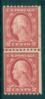 USA 1916-19 Sc#488 2c Carmine Washington TyIII Rotary Perf 10 Horiz No Wmk Line Pair MLH Lot69380 - Altri & Non Classificati