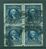 USA 1917 Sc#479 $2 Dark Blue Madison Perf 10 No Wmk  Centre Line Blk 4(hinge Reinforced) FU Lot69109 - Altri & Non Classificati