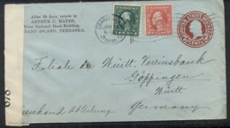 USA 1917 Uprated 1c, 2c Washington CC Cover To Germany - Other & Unclassified