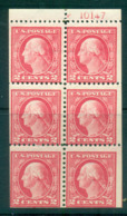 USA 1917-19 Sc#499e 2c Rose Washington TyI Perf 11 No Wmk Booklet Pane P#10147 MLH Lot69137 - Other & Unclassified