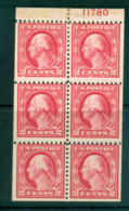 USA 1917-19 Sc#499e 2c Rose Washington TyI Perf 11 No Wmk Booklet Pane P#11780 MLH Lot69142 - Other & Unclassified