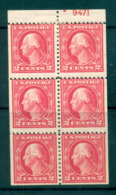 USA 1917-19 Sc#499e 2c Rose Washington TyI Perf 11 No Wmk Booklet Pane P#9471 MLH Lot69133 - Autres & Non Classés