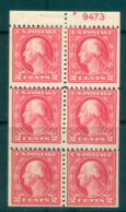 USA 1917-19 Sc#499e 2c Rose Washington TyI Perf 11 No Wmk Booklet Pane P#9473 MLH Lot69134 - Sonstige & Ohne Zuordnung