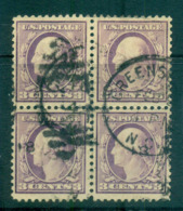 USA 1917-19 Sc#501 3c Light Violet Washington TyI Perf 11 No Wmk Blk 4 FU Lot69146 - Altri & Non Classificati