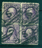 USA 1917-19 Sc#502 3c Dark Violet Washington TyII Perf 11 No Wmk Blk 4 FU Lot69159 - Other & Unclassified