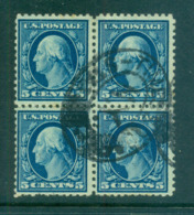 USA 1917-19 Sc#504 5c Blue Washington Perf 11 No Wmk Blk 4 FU Lot68834 - Autres & Non Classés