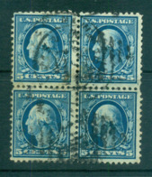 USA 1917-19 Sc#504 5c Blue Washington Perf 11 No Wmk Blk 4 FU Lot69181 - Sonstige & Ohne Zuordnung