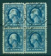 USA 1917-19 Sc#504 5c Blue Washington Perf 11 No Wmk Blk 4 FU Lot69184 - Andere & Zonder Classificatie