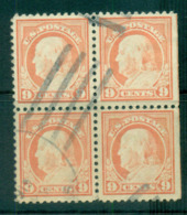 USA 1917-19 Sc#509 9c Salmon Red Franklin Perf 11 No Wmk Blk 4 FU Lot69217 - Altri & Non Classificati