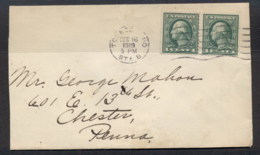 USA 1919 2x1c Washington Cover To Penn. - Autres & Non Classés