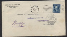 USA 1919 5c Washington CC Cover To Switzerland - Other & Unclassified