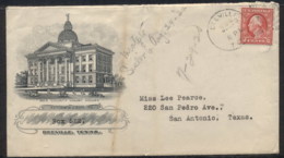 USA 1920 2c Washington Advertising Cover, Beeville Court House - Autres & Non Classés