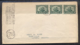 USA 1921 1cx3 Pilgrim Tercentenary Cover To Indiana - Altri & Non Classificati
