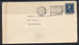 USA 1921 5c Washington Cover To Switzerland - Altri & Non Classificati