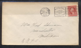 USA 1922 2c Washington Cover To Michigan - Other & Unclassified