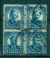 USA 1922-25 Sc#557 5c Roosevelt Blk 4 P11 (Flat Plate) FU Lot67813 - Other & Unclassified