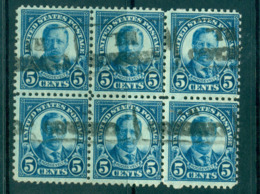 USA 1922-25 Sc#557 5c Roosevelt Blk 6 P11 (Flat Plate) FU Lot67814 - Other & Unclassified