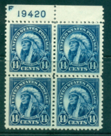 USA 1922-25 Sc#565 14c Indian Chief PB#F19420 MLH/MUH(2) Lot33780 - Other & Unclassified