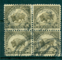 USA 1922-25 Sc#569 30c Buffalo Blk 4 P11 (Flat Plate) FU Lot67868 - Autres & Non Classés
