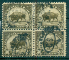 USA 1922-25 Sc#569 30c Buffalo Blk 4 P11 (Flat Plate) FU Lot67869 - Autres & Non Classés