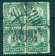 USA 1922-25 Sc#622 13c Harrison Blk 4 P11 (Flat Plate) FU Lot67834 - Other & Unclassified